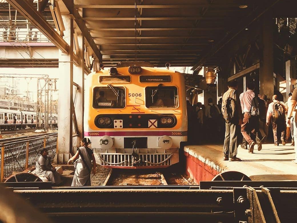 people at the train station