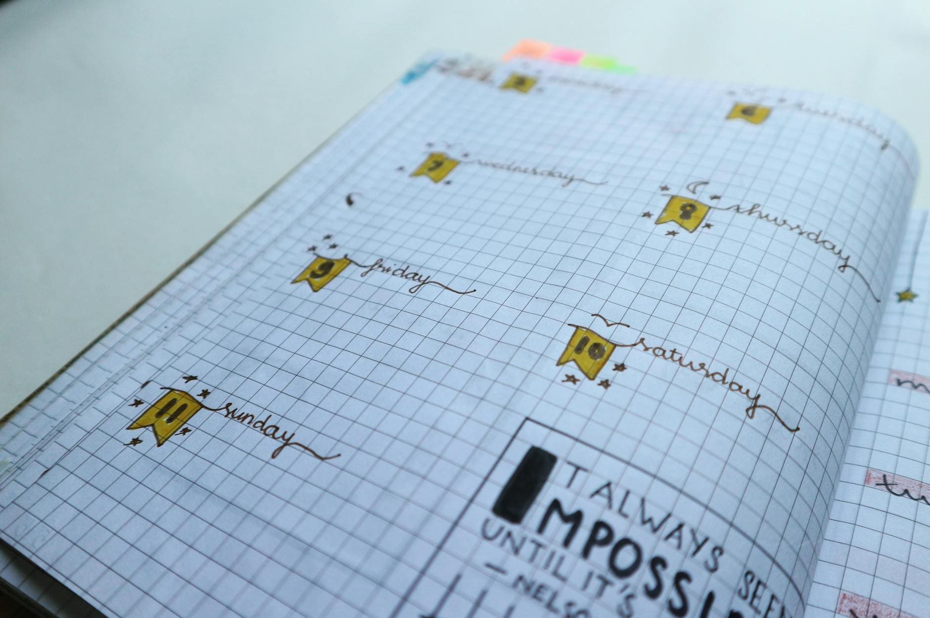 notebook page with illustration